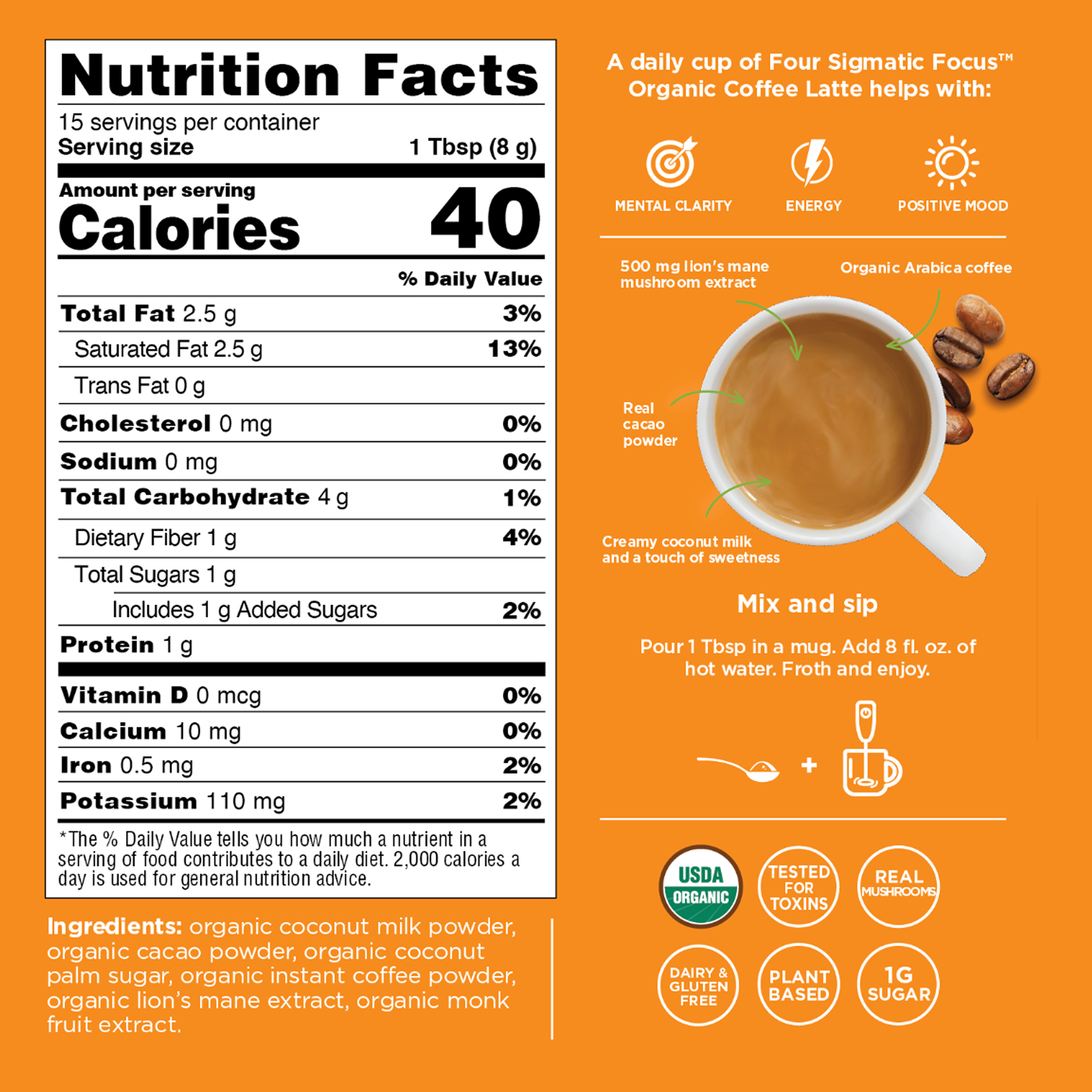 Focus Organic Coffee Latte - Mocha (6-Pack)