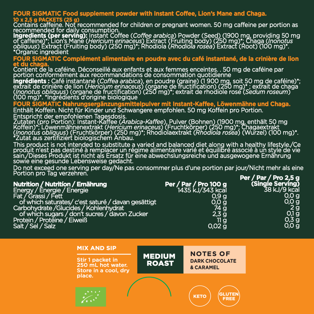 Achieve Organic Instant Coffee w/ Lion's Mane - 4 pack