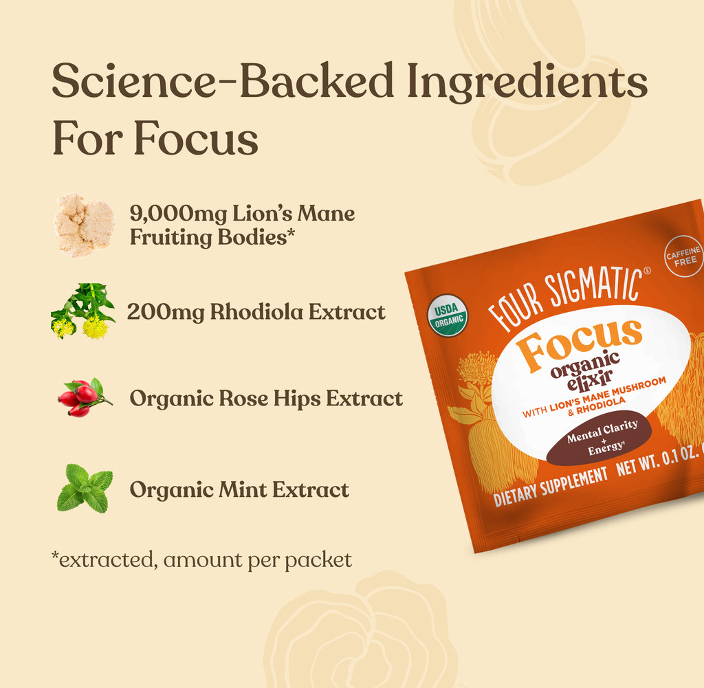 Focus Organic Elixir w/ Lion's Mane - 4pack
