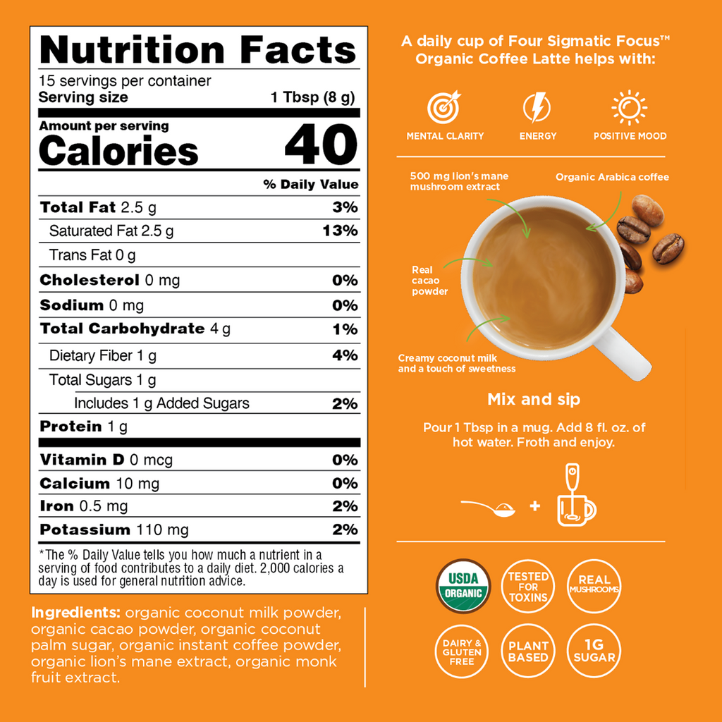 Focus Organic Coffee Latte - Mocha (6-Pack)