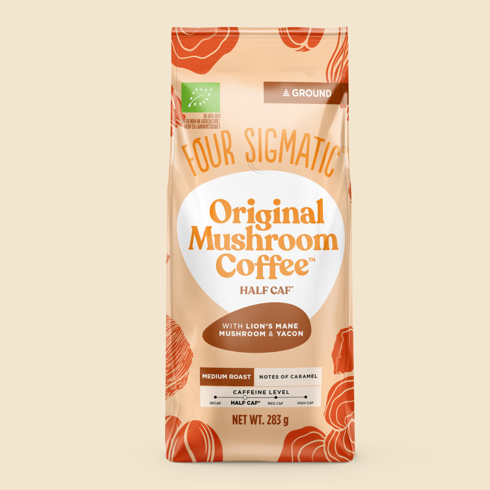 Original Mushroom Coffee - Half Caf Ground (8-Pack)