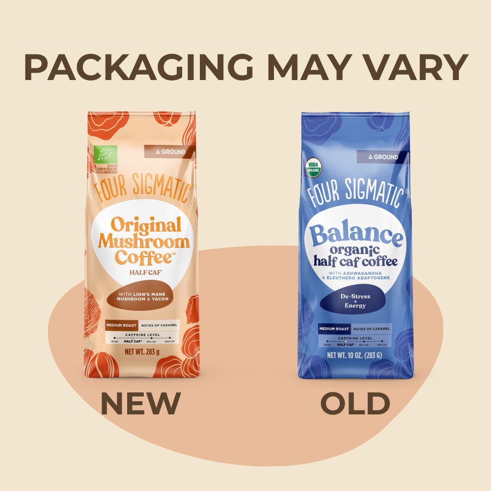 Original Mushroom Coffee - Half Caf Ground (8-Pack)