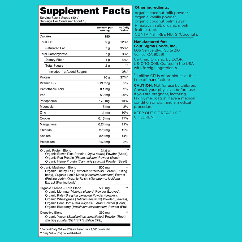 Organic Plant-Based Protein - Vanilla - 6 pack